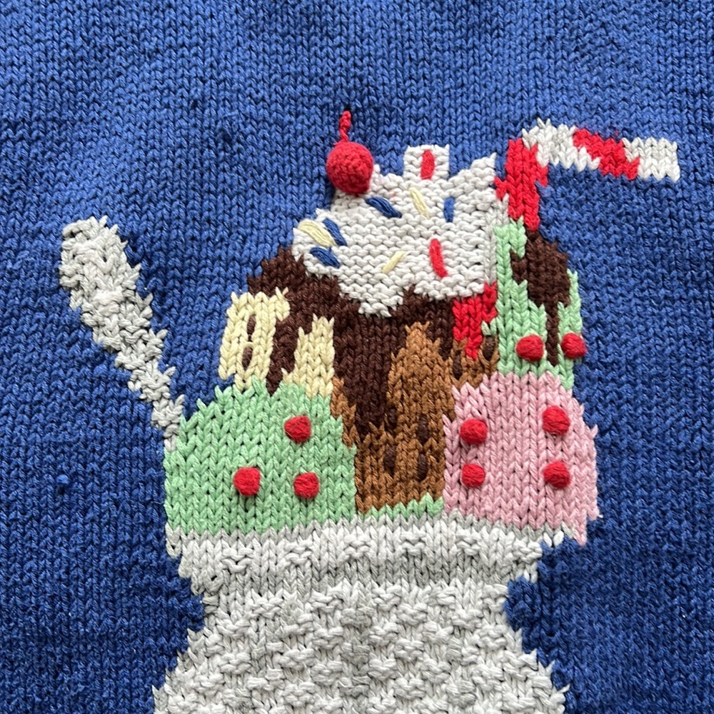 Vintage Hand Knit Ice Cream Sweater Vest - Picture 8 of 9